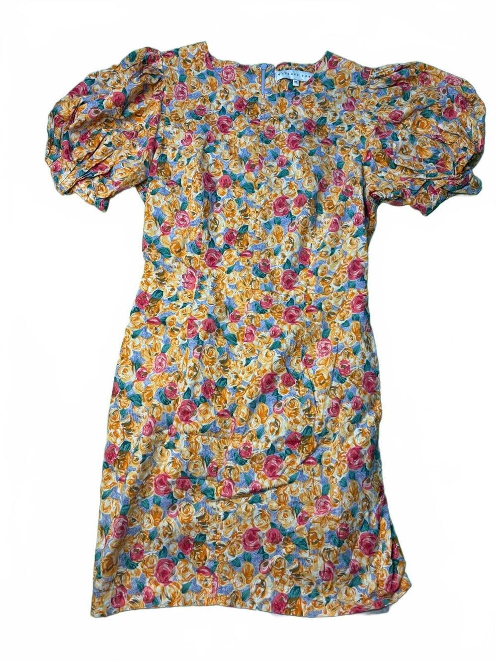 Endless Rose Women's Floral Puff Sleeve Knee-Length Dress XS